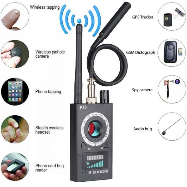 K18 Multi-function Anti-spy Detector Camera GSM Audio Bug Finder GPS Signal Lens RF magnetic Tracker Detect WIFI finder