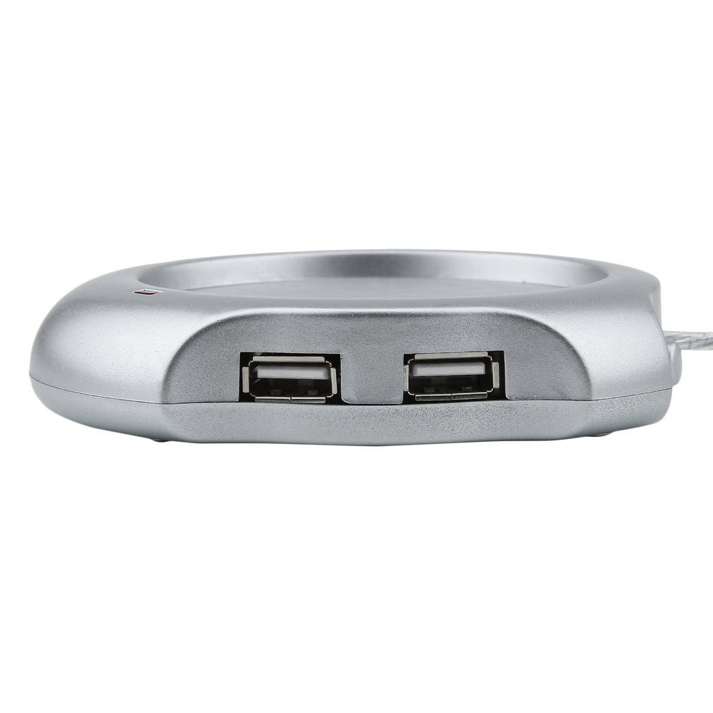 USB Beverage Warmers, HQF® Desktop Mugs Coffee Tea Cup Warmer USB Electric  Coaster + 4 Port USB Hub for Home office(Silver)